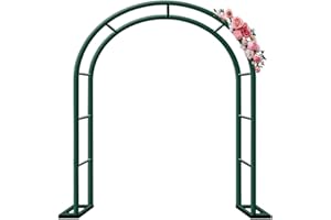 GENERIC Wide Garden Arch, Large Outdoor Arches, Wedding Rose Arch, Garden Arches Metal Strong for Climbing Plants,Trellis Arched Support Arches, W120/140/180cm, H200/220/230cm(Green,W3.9FT H7.2FT)