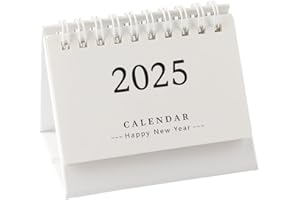 Tabanzhe Mini Desk Calendar 2025 Tabletop Flip Calendar 15 Months Standing Small Cute Calendar Monthly Schedule Planner Time Manager for Home Office School Student(White)