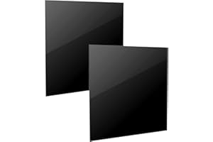 QWORK® 2 pièces 3mm feuille acrylique noire, 30 x 30 cm, pour la décoration intérieure, peinture, cadre Photo