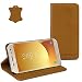 Produktbild ROYALZ Ledertasche für Samsung Galaxy J5 2017 Tasche aus Leder (für Galaxy J5 Duos 2017 SM-J530F) Cover Vintage Etui Case Ledertasche Schutztasche Schutzhülle - mit unsichtbaren Magnet, Farbe:Camel Braun