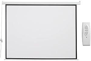 HOMCOM Ecran de Projection motorisé Home-cinéma Format 4:3 84 Pouces 171L x 130H cm Blanc