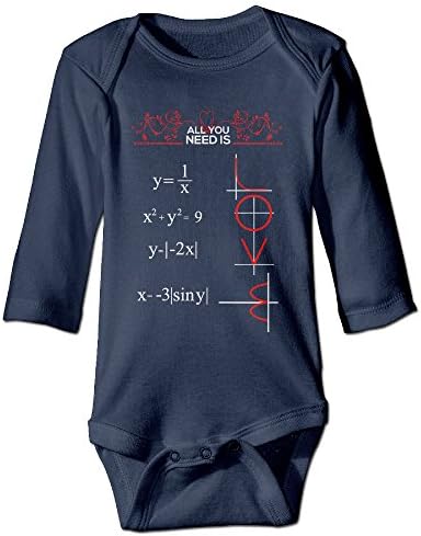 All You Need Is Love And Math Unisex Boys Girls Sleepwear Baby Onesie Clothing -  Black - 