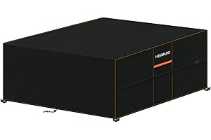 HEIMUNI Funda Exterior Muebles Jardín, 180x180x90cm Funda Mesa Jardin Cuadrada Fundas Protectora Mesa Exterior 420D Tela Oxford Cubre Muebles Exterior Impermeable Fundas para Mesa y Sillas de Jardin