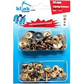 &Ccedil;ıt&ccedil;ıt 15 mm Kendin Yap Kiti, Mont, Giyim, &Ccedil;anta, Deri i&ccedil;in &Ccedil;eki&ccedil;le Uygulama Aparatları ve Gold Renk 15 Adet Alfa &Ccedil;ıt&ccedil;ıt D&uuml;ğm