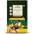 TWO BROTHERS ORGANIC FARMS Groundnut Oil, Made Using Farm Grown Groundnuts|Cold-Pressed And Single-Filtered Oil For Healthier Cooking|Kacchi Ghani/Mara Chekku, Natural And Unrefined 5 Litres Tin Can