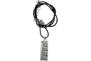 Miniblings Pianoforte tastiera catena tastiera pianoforte collana musica pianista – gioielli alla moda – collana in pelle, 25mm, Metallo