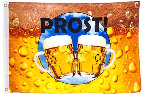 BRUBAKER Hissflagge 'Prost!' Fahne mit Bier-Motiv 60 x 90 cm zum Hissen