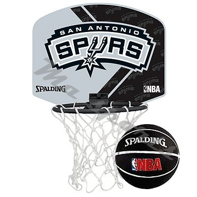 Spalding Mini panier de basketball au logo d'une équipe de la NBA Spurs de San Antonio Taille unique