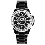 FENKOO Schöne Armbanduhren SINOBI / 9390 Damen quarzuhr Japanischen Bewegung Strass dekorative Nachahmung Porzellan Strap Uhr (Color : 1)