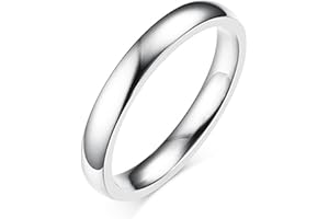 AURSTORE Bijoux Bague Homme Femme Anneau Inox fiançaille mariage 4mm Taille au choix 51-65