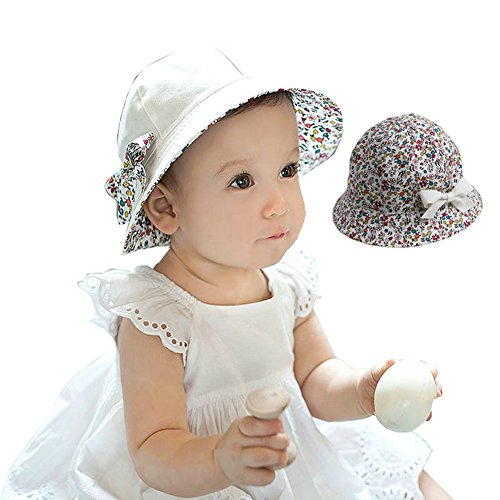 flower print summer cotton sun hat for baby girls kids toddler infant bucket cap for 1-3 years old baby 1