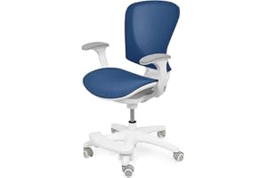 ‎SPACETRONIK Spacetronik - Schreibtischstuhl Kinder - Kinder-Drehstuhl mit Fußstütze - Kinderstuhl 5-14 Jahre - Bürostuhl mit verstellbarem Rücken und Sitz - Ergonomischer Stuhl - Sitzhöhe 42-49,5 cm - Blau