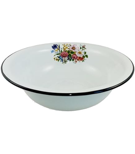 Emaille kom rond 2,5 liter ca. 23 cm diameter / Retro Nostalgie servies