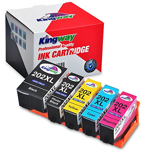 kingway Reemplazo para Epson 202  202  x l cartuchos de tinta compatibles con Epson Expression Premium xp-6000  xp-6005       negro foto negro cian magenta amarillo       Multicolor  Pack de 5 