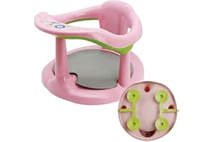 JOWY Asiento de Baño para Bebé | Sujeción con Ventosas Antideslizantes | Silla de Baño Ergonómica y Segura para Bebés | Ideal para Bebés Mayores de 6 Meses, (Rosa)