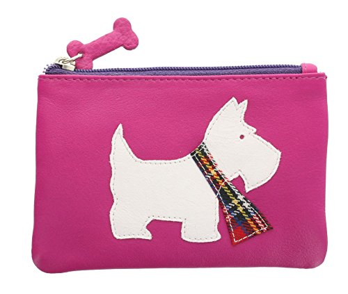 Mala Leather Monedero de Mejores Amigos SCOTTY de Cuero para Monedas con Abertura Superior de Cremallera y Llavero 492_65 Rosa