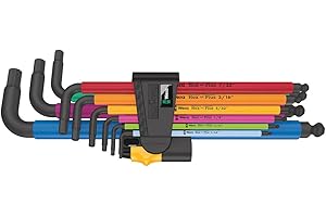 WERA-05022640001-950/9 Hex-Plus Multicolour Imperial 2 - Juego de llaves acodadas, Multicolour, tipo imp