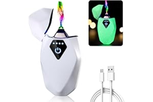ASANMU USB Accendino Elettrico, Accendino Ricaricabile Antivento Elettronico USB Ricaricabile Accendino Indicatore della Batteria per Candele Cucina Barbecue, Regalo San Valentine per Lui Uomo Papà