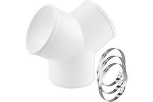 ENENES Duct Connector, 3 Way Duct Splitter for Exhaust Fan Dryer Vent Hose, 4 Inch Dia Come with 3 PCS Hose Clamps