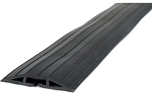 Oypla 2m Black Rubber Floor Cable Protector Safety Trunking Ramp