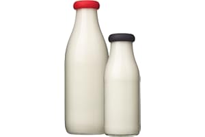 MOOPOPS - 1 Litre Bottle Tops (NOT 1 Pint). 2 Reusable Silicone Tops Designed to fit Standard (43mm) 1l and 500ml Bottles (Black and Red)