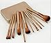 Leanda Fauset 12 Pcs Bamboo Handle Makeup Brushes Kabuki Powder Foundation Blusher Cosmetic Brushes With Box