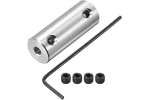 sourcing map 2mm a 3mm Interior Diámetro Rígido Acoplamiento Fijación Tornillo L26XD10 Aluminio Aleación, Eje Acoplador Conector, Motor Accesorios