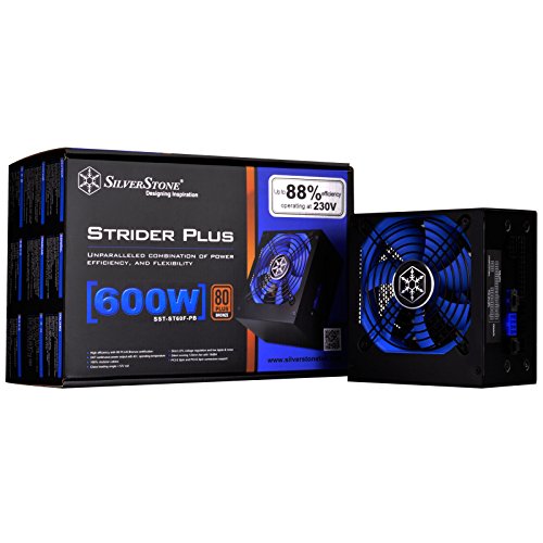 Silverstone SST-ST60F-PB - Serie Strider Plus, 600W 80 Plus Bronze ATX PC Fuente de alimentación, 100% Modular