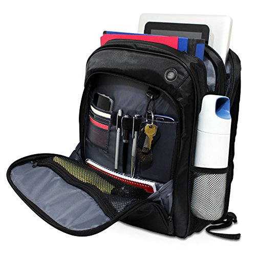 V7 CBP21-9E Professional II Business wetterbeständiges 420 Nylon Rucksack mit Kabeldurchführung für Notebook 40,6 cm (16 Zoll)/Tablet 25,7 cm (10,1 Zoll) schwarz - 8