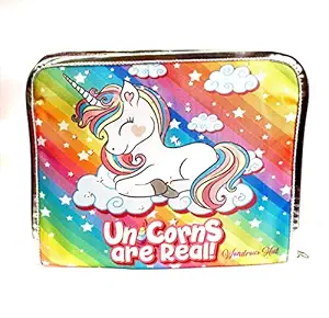 Jay Ambe Unicorn Design Print Hair Clip Organizer/ Accessories Storage Case for Kids/ Teenagers - Multi color