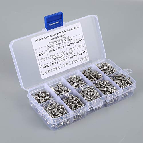 Preisvergleich Produktbild drf8090w-eop 720 STÜCKE Edelstahl INOX Innensechskant Senkkopfschrauben Set