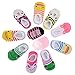Pinksee Baby Infant Grils 5 Pairs Cotton Animal Stripes Anti Slip Booties Socks 0-18 months