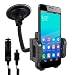 Produktbild kwmobile Autohalterung für Huawei Honor 6 / Honor 7 / Honor 7 Premium mit flexibel verstellbarem Saugfuß + Ladegerät - Handy passt mit Case oder Hülle in die Halterung!