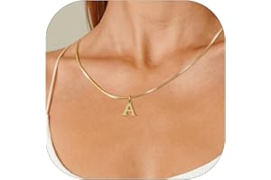 Esmoly Collar de Plata/Oro Mujer con Inicial A-Z Collar Personalizado 14K Dorada Necklace Ajustable Regalos Originales para Mujer Niña 16+2 Inches