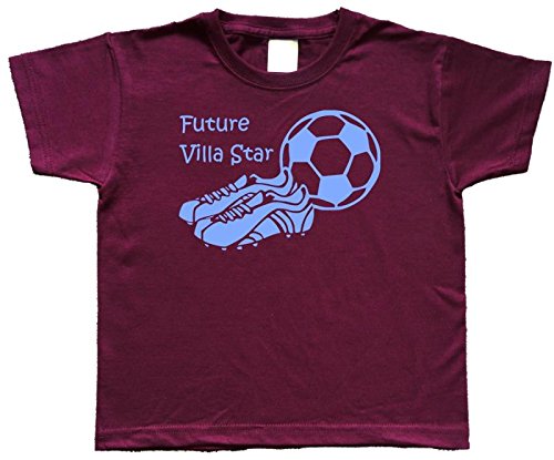 Hat-Trick Designs - Aston Villa Football Baby Children's T-Shirt Top-3-4yrs-Claret-Future Star-Unisex Gift