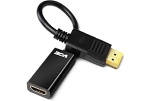 VCE Displayport to HDMI Adapter, Gold Plated DP(Display Port) 1.4 to HDMI Adapter Male to Female, 1080P HDMI 2.0 Converter with Audio, Black