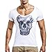 Produktbild Herren T-Shirt, Sommerhemd 2018 Herren Shirts Totenkopf Kapitän Druck Tops Skull Seemann Bluse Slim Fit Oberteile Frühling Sommer Running Shirt ABsoar (L, Weiß)