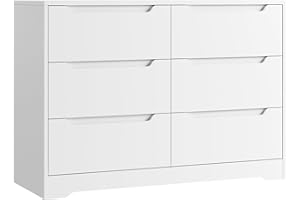 HOCSOK Cassettiera Camera da Letto, Credenza con 6 Cassetti, Mobiletto Multiuso Salvaspazio per Camera da Letto, Soggiorno, Cucina, 108 x 82,5 x 39 cm