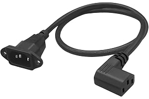 Hoite 90 graders IEC320 C13 till C14 panelmontering strömkabel vänstervinklad C13 hona till C14 hane kabelomvandlaradapter fö