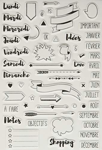 Aladine-  03912 - STAMPO Planner Bullet Journal - 58 tampons mousses