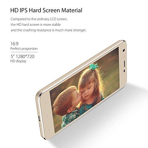 Cellulari in Offerta, Blackview A7 Pro 5.0 pollici 4G Smartphone Dual SIM con Android 7.0, 2GB RAM 16GB ROM, 2800mAh batteria, Fotocamera Posteriore 8MP/0.3MP, GPS/GLONASS/Fingerprint ID, Oro