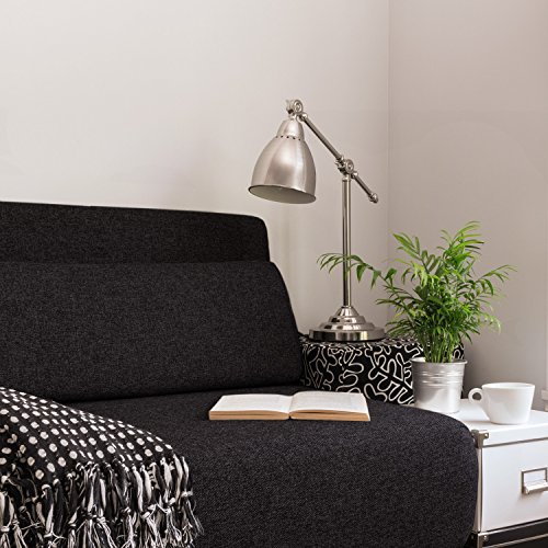 novely® LUSO Feiner Stoff Polsterstoff Bezugsstoff Meterware Möbelstoff | KOSTENLOSE MUSTER (06 Graphit) - 2