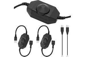 HAAMNING7 LED-remsor, ljusströmbrytare, USB-hona till hane-kabel med dimbar, roterande strömbrytare, styrenhet, 5 V LED, rep