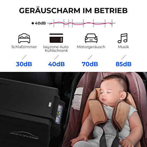 ISSYZONE Kompressor Kühlbox, 42L elektrischer lautloser Auto Kühlschrank, -20 bis 10 ° C, mit Batteriewächter, 12 V und 230 V für Auto, LKW und Steckdose - 4