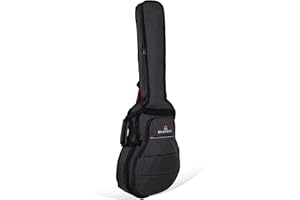 Crossrock Padded Jumbo Acoustic Guitar Bag | Backpack Straps, 10mm Foam Padding, Dual Pockets – Lightweight Gig Bag for Daily Practice & Transport -Dark Gery (CRSG107SBDG)