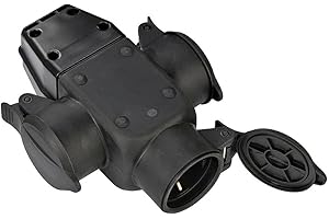 Brennenstuhl acoplamiento de goma con 3 enchufes con tapa de cierre automático (IP44, soporte para fijación, permite conexión del cable alargador)