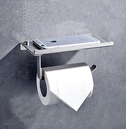 PUNICOK Toilettenpapierhalter, WC-Rollenhalter, Klopapierhalter aus robustem, hochwertigem Edelstahl matt – zur Wandmontage , 18 x 9 x 6.5 cm - 5