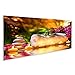 Produktbild islandburner, Bild Bilder auf Leinwand Spa-Massage im Garten - Kerzeund Wasser Wandbild, Poster, Leinwandbild OTO-Pano-DE6