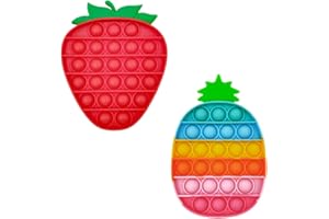 FIDGETARIAN Set Pop it Fidget Toy - Push Pop it Antiestrés Niños - Push Pop Bubble Fidget Juguetes Antiestrés - Sensorial Herramientas para Aliviar el Estrés y la Ansiedad (Fresa + Piña)