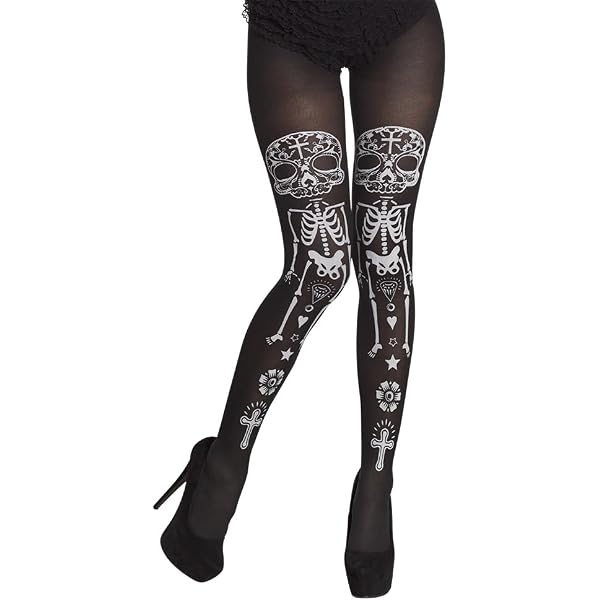 Medias De Malla De Halloween Con Calavera Y Telaraña – Cintura Alta, Talla Única, Ideal Para Fiestas Y Disfraces
